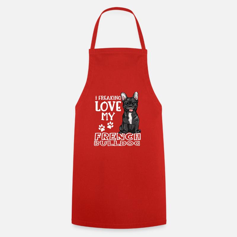 J'aime mes chiens de bouledogue français - Tablier de cuisine - rouge