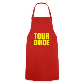Guide touristique - Tablier de cuisine - rouge - Devant - AI Model Male 185 dark (185cm)
