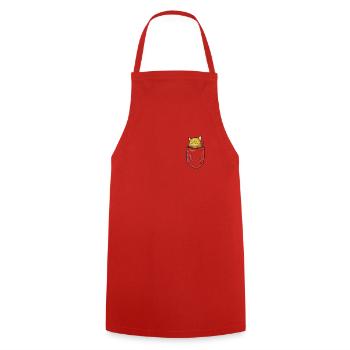 Brusttasche Tarsier lustiger Maki als Geschenkidee - Kochschürze - Rot - Vorne - AI Model Male 185 dark (185cm)