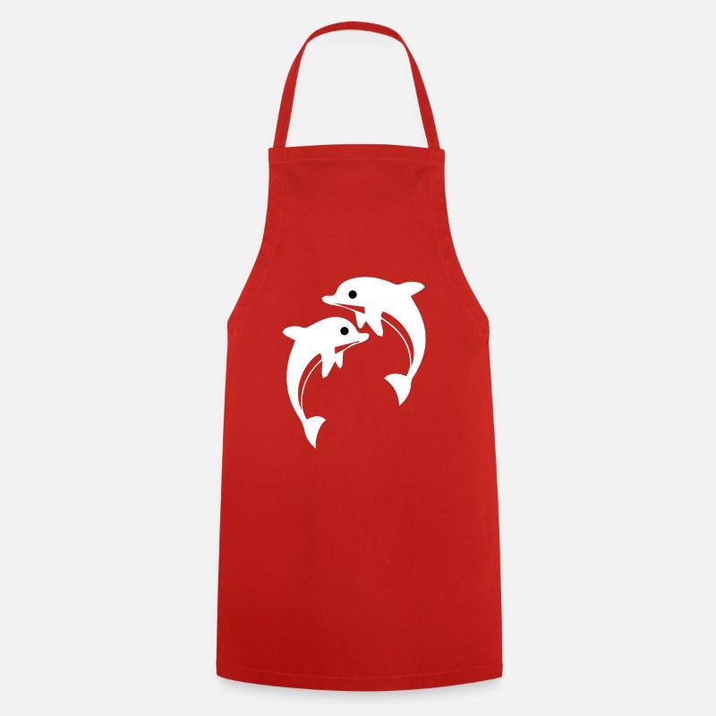 Dauphins - Tablier de cuisine - rouge