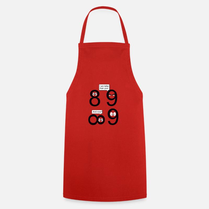 math math joke 8 & 9 i am taller than you - Cooking Apron - red
