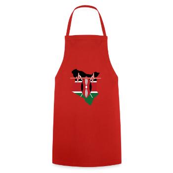 Kenya Battements de coeur Drapeau Kenya - Tablier de cuisine - rouge - Devant - AI Model Male 185 dark (185cm)