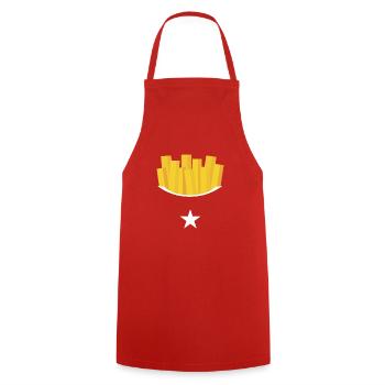 Pommes Kostüm Pommes Frites Verkleidung - Kochschürze - Rot - Vorne - AI Model Male 185 dark (185cm)