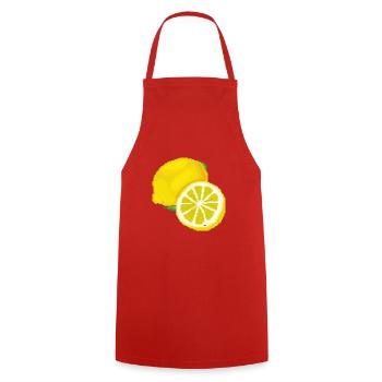 Retro Pixel Lemon - Cooking Apron - red - Front - AI Model Male 185 dark (185cm)