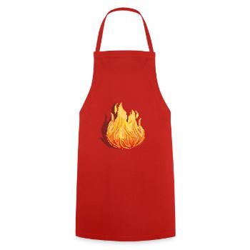 Retro Pixel Feuer - Kochschürze - Rot - Vorne - AI Model Male 185 dark (185cm)