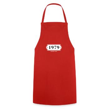 Funny Birthday Limited Issue 1979 - Cooking Apron - red - Front - AI Model Male 185 dark (185cm)