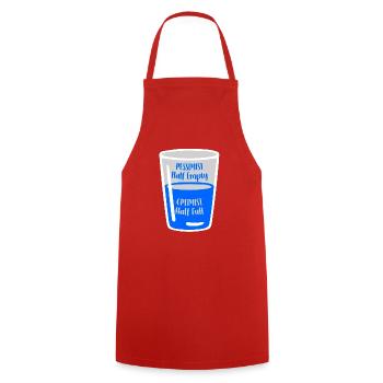 Le verre optimiste est à moitié plein de verre pessimiste est Hal - Tablier de cuisine - rouge - Devant - AI Model Male 185 dark (185cm)