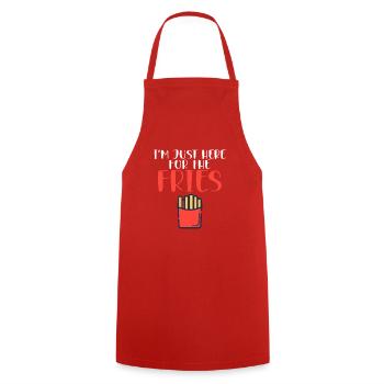 French Fries Lover Fast Food Gifts - Cooking Apron - red - Front - AI Model Male 185 dark (185cm)