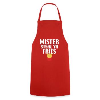 French Fries Lover Fast Food Gifts - Cooking Apron - red - Front - AI Model Male 185 dark (185cm)