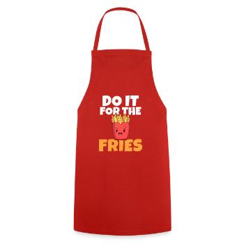 French Fries Lover Fast Food Gifts - Cooking Apron - red - Front - AI Model Male 185 dark (185cm)