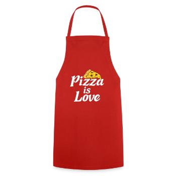 Snack Pizzalove Pizza Lover Gift - Cooking Apron - red - Front - AI Model Male 185 dark (185cm)