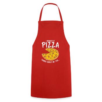 Snack Pizzalove Pizza Lover Gift - Cooking Apron - red - Front - AI Model Male 185 dark (185cm)