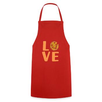 Snack Pizzalove Pizza Lover Geschenk - Kochschürze - Rot - Vorne - AI Model Male 185 dark (185cm)