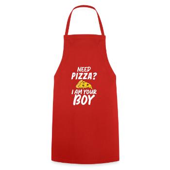 Snack Pizzalove Pizza Lover Gift - Cooking Apron - red - Front - AI Model Male 185 dark (185cm)