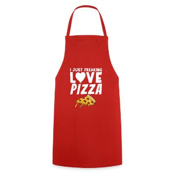 Snack Pizzalove Pizza Lover Gift - Cooking Apron - red - Front - AI Model Male 185 dark (185cm)