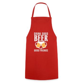Beer Drinker Beer Gifts - Cooking Apron - red - Front - AI Model Male 185 dark (185cm)