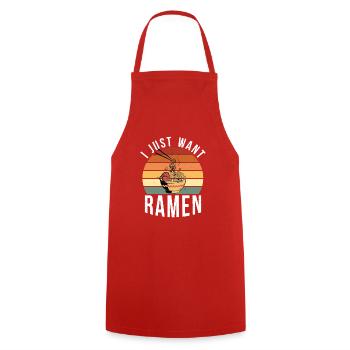 Ramen Lover - Cooking Apron - red - Front - AI Model Male 185 dark (185cm)