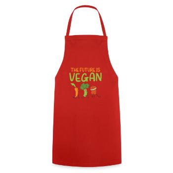Veggie Lover Vegan Gift - Cooking Apron - red - Front - AI Model Male 185 dark (185cm)