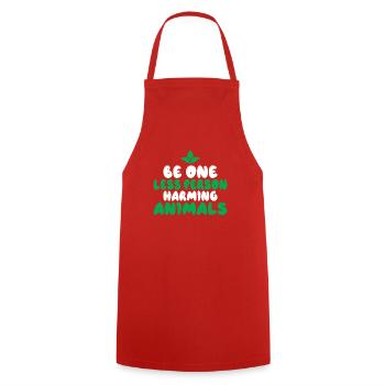 Veggie Lover Vegan Gift - Cooking Apron - red - Front - AI Model Male 185 dark (185cm)