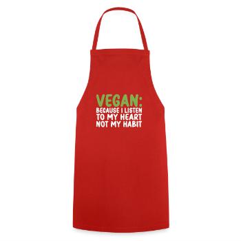 Veggie Lover Vegan Gift - Cooking Apron - red - Front - AI Model Male 185 dark (185cm)