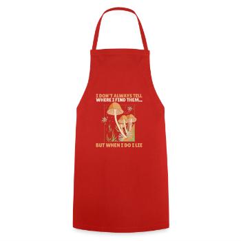 Fungi Hunter Mushroom Hunter Cadeaux - Tablier de cuisine - rouge - Devant - AI Model Male 185 dark (185cm)