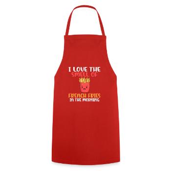French Fries Lover Fast Food Gifts - Cooking Apron - red - Front - AI Model Male 185 dark (185cm)