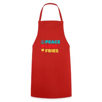 French Fries Lover Fast Food Gifts - Cooking Apron - red - Front - AI Model Male 185 dark (185cm)
