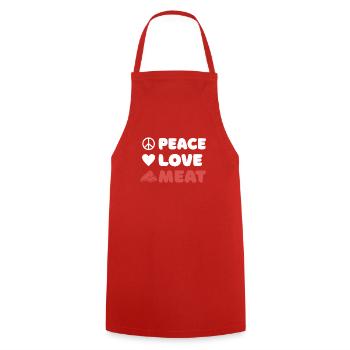 BBQ Grill Beef Meat Lovers Gifts - Cooking Apron - red - Front - AI Model Male 185 dark (185cm)