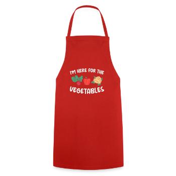 Vegetable Lover Vegetarian Gifts - Cooking Apron - red - Front - AI Model Male 185 dark (185cm)