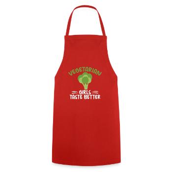 Vegetable Lover Vegetarian Gifts - Cooking Apron - red - Front - AI Model Male 185 dark (185cm)