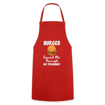 Burger Lover Gift - Cooking Apron - red - Front - AI Model Male 185 dark (185cm)