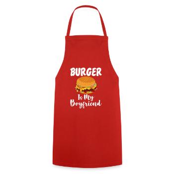 Burger Lover Gift - Cooking Apron - red - Front - AI Model Male 185 dark (185cm)