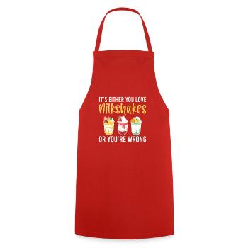 Ich liebe Milchshakes Milchshake Geschenk - Kochschürze - Rot - Vorne - AI Model Male 185 dark (185cm)