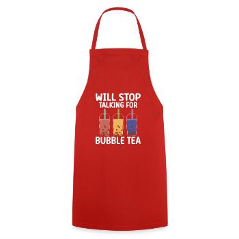 Bubble Tea Lover Gift - Cooking Apron - red - Front - AI Model Male 185 dark (185cm)