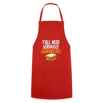 Sandwich Lover Gift - Cooking Apron - red - Front - AI Model Male 185 dark (185cm)