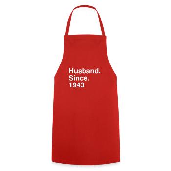 Jubiläumsehemann seit 1943 Hochzeit - Kochschürze - Rot - Vorne - AI Model Male 185 dark (185cm)