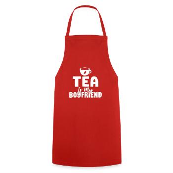 Cadeaux pour les amateurs de thé - Tablier de cuisine - rouge - Devant - AI Model Male 185 dark (185cm)