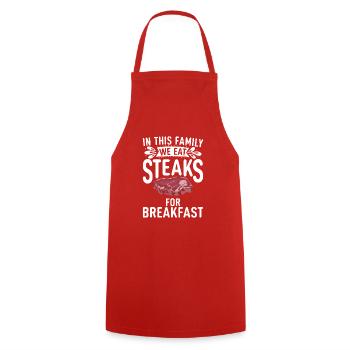 Steak Lover Steak Cadeau - Tablier de cuisine - rouge - Devant - AI Model Male 185 dark (185cm)