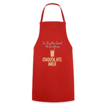 Cadeaux pour amateurs de lait au chocolat - Tablier de cuisine - rouge - Devant - AI Model Male 185 dark (185cm)