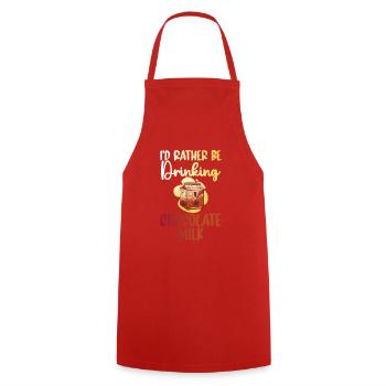 Cadeaux pour amateurs de lait au chocolat - Tablier de cuisine - rouge - Devant - AI Model Male 185 dark (185cm)