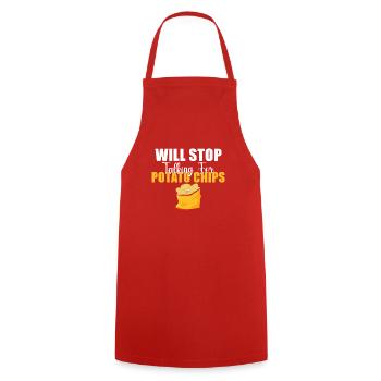 Cadeau de croustilles - Tablier de cuisine - rouge - Devant - AI Model Male 185 dark (185cm)