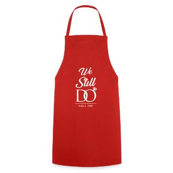We Still Do Since 1980 Wedding Anniversary - Cooking Apron - red - Front - AI Model Male 185 dark (185cm)