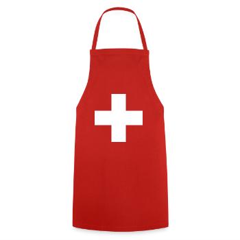 Schweiz Flagge Heimat Urlaub Geschenk - Kochschürze - Rot - Vorne - AI Model Male 185 dark (185cm)