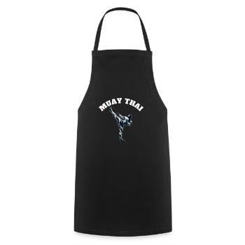 Muay Thai Kick Design - Kochschürze - Schwarz - Vorne - AI Model Male 185 dark (185cm)