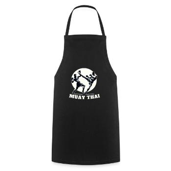 Muay Thai Kämpfer Design - Kochschürze - Schwarz - Vorne - AI Model Male 185 dark (185cm)