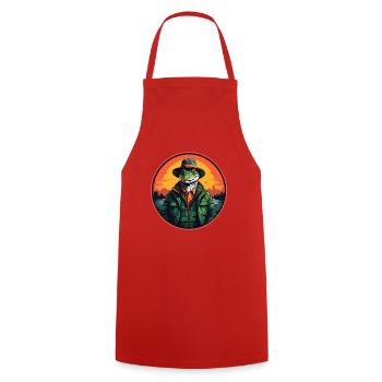 Colorful Alligator Crocodile with Sunglasses and Hat - Cooking Apron - red - Front - AI Model Male 185 dark (185cm)