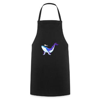 Blauwal und Taucher Design - Kochschürze - Schwarz - Vorne - AI Model Male 185 dark (185cm)