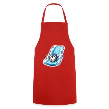 Cute Penguins Little Penguin Penguin Lover - Cooking Apron - red - Front - AI Model Male 185 dark (185cm)