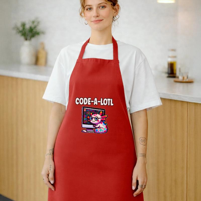 Funny Coding Axolotl Programming Gift Cooking Apron