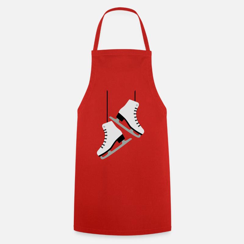 White Skates / skating - Cooking Apron - red